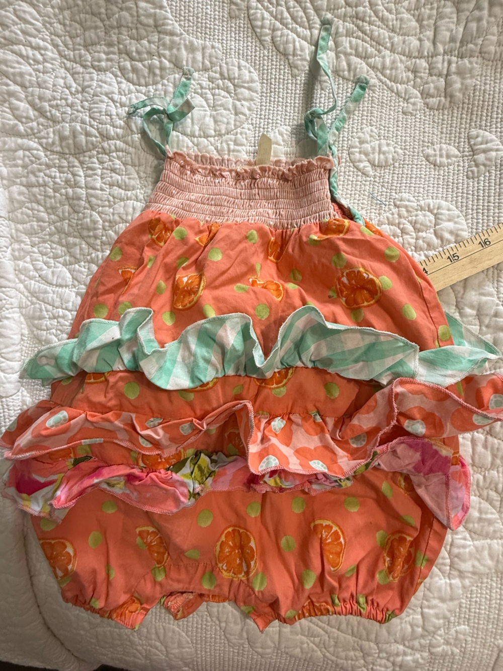 Matilda Jane Orange & Mint Ruffle One-Piece